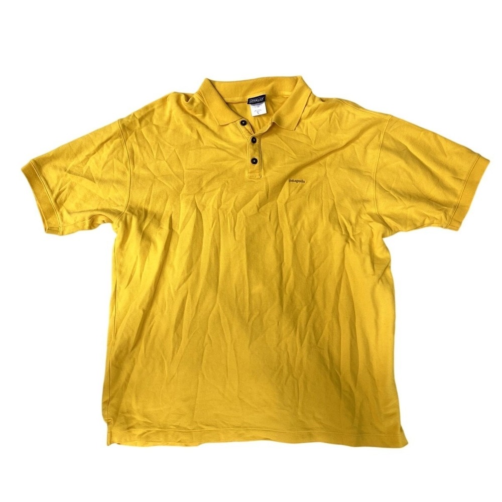 Patagonia Men's Short Sleeve Polo Casual Shirt Yellow XL‎